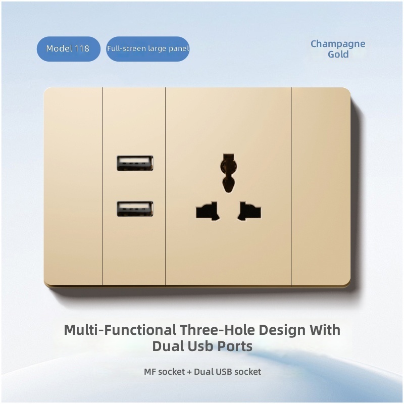 Multifunctional socket+Dual USB ports