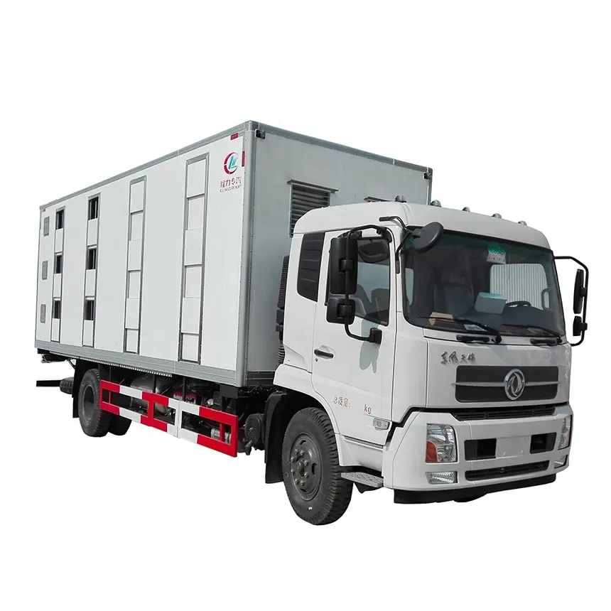 Dongfeng 4x2 livestock and poultry transporter box truck with refrigeration units and Ventilation equipment for sales