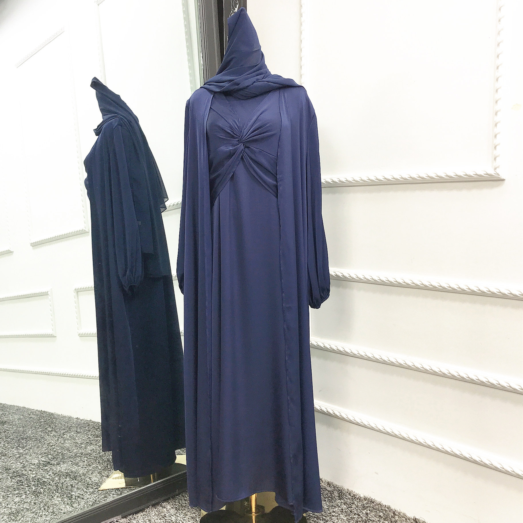 Dark blue with hijab
