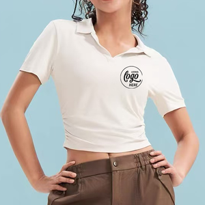 定制刺绣透气轻质马球衫女士纯色马球衫<span class=keywords><strong>v</strong></span>领高尔夫球衫女士马球衫
