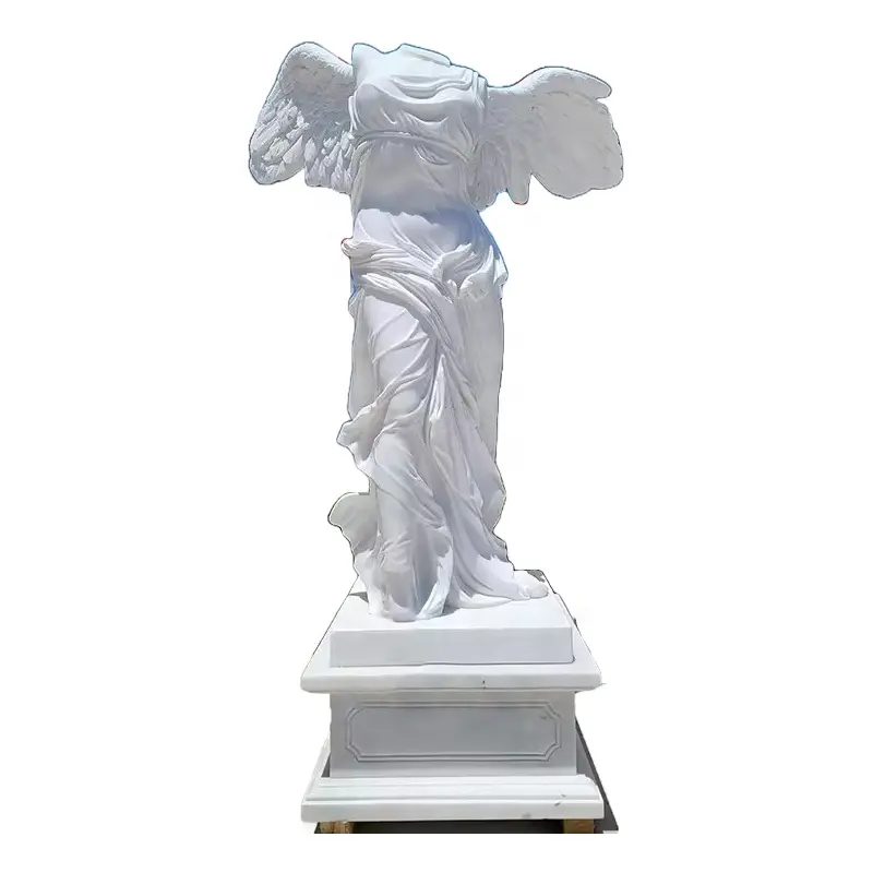 Dea famosa occidentale statua di angelo a grandezza naturale in marmo vittoria alata della statua di samotracia