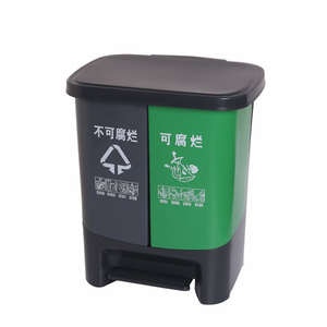 Papelera de doble compartimento de alta resistencia para el baño, contenedores de basura para clasificación, 40L - Product Image 3