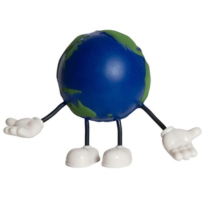 カスタムロゴPUアースボールストレスボールミニプロモーション玩具,Bendy Arms & Legs Squishy Relief - Product Image 1