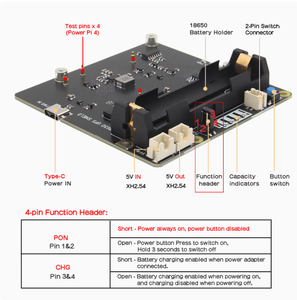 Raspberry Pi 4 Slim up scheda di espansione della batteria al litio alimentazione interna senza cablaggio ininterrotto gestione dell'alimentazione X703 - Product Image 3