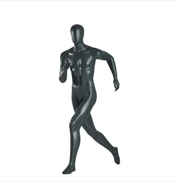Manequim esportivo masculino de fibra de vidro para uso em corrida, manequim de corpo inteiro com suporte para músculos masculinos, manequim de corrida da moda
