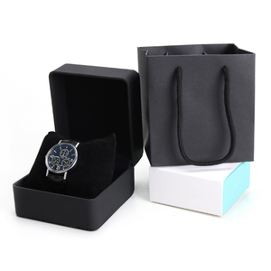 Nhà máy cung cấp biểu tượng tùy chỉnh sang trọng đồng hồ bao bì hộp cao cấp PU da đen đỏ hộp đồng hồ với gối - Product Image 1
