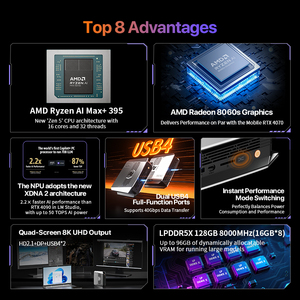 Peladn YO1 AMD Ryzen AI Max+ 395 128GB LPDDR5X 2TB SSD Wifi6.0 BT5.<strong>2</strong> AI Gaming Design Cheap Mini <strong>PC</strong> Desktop for Windows 11Pro - Product Image 2