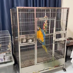 Cage pour perroquet moderne à double couche Cage à oiseaux en acier inoxydable solide antirouille et écologique - Product Image 2