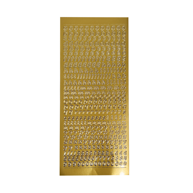Lettres minuscules dorées