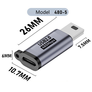 無料ロゴUSBC-マイクロアダプタータイプ<span class=keywords><strong>C</strong></span>-ミニUSBプラグコンバーター8ピン-USBC3.1ハードドライブケーブル480Mbps (鍵穴付き) - Product Image 6