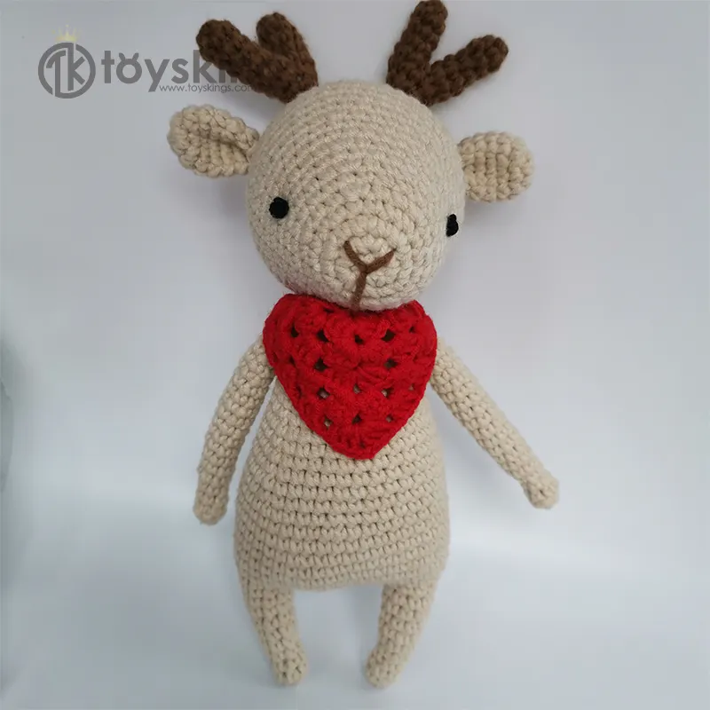 TK 100% Hand made Amigurumi Crochet Fawn Reindeer Animals Deer Toys Wholesale