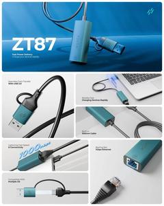 DERSUR Gigabit Ethernet adaptörü USB C RJ45 1000 Mbps USB 3.0 kablolu ağ dönüştürücü için Windows XP MAC OS Vista 7 8 10 ağ - Product Image 3