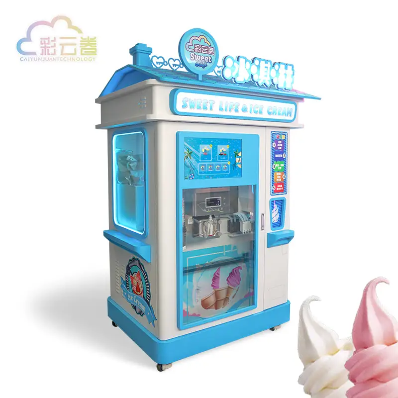 Distributeur automatique de crème glacée extérieur commercial Distributeur automatique intelligent de crème glacée
