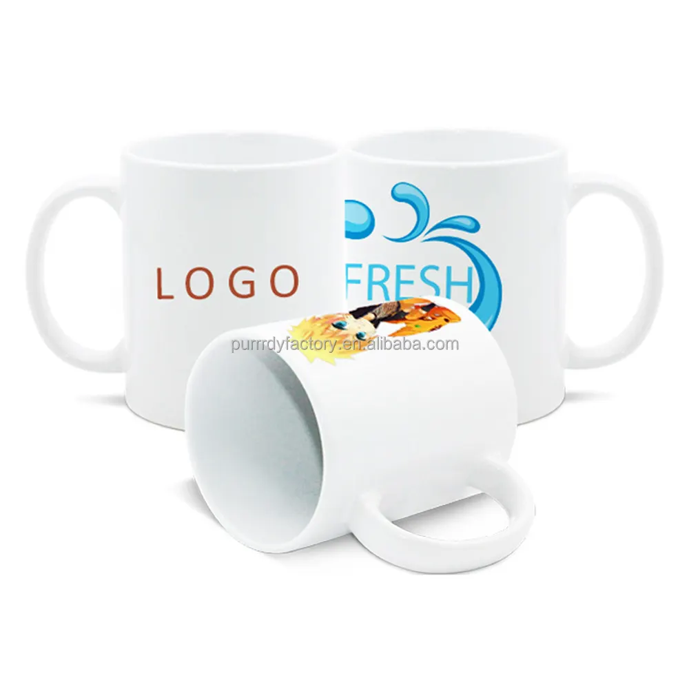 Custom Logo Hot-Transfer Printing Process White Mug Advertising Mug Ceramic Mug Thermal Sublimation Coated Cup