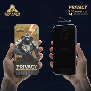 ESD黑金刚防间谍防尘屏幕保护膜适用于iPhone 11 13 15 Pro Max隐私钢化玻璃屏幕保护膜