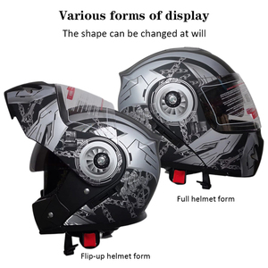 Factory Modular Double Lens <strong>Racing</strong> <strong>Helmets</strong> DOT Motorcycle Full Face Safety Flip up Riding <strong>Helmets</strong> - Product Image 2