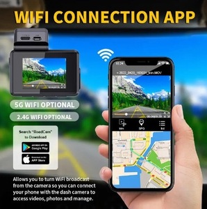GPS Dash Cam 4K M800 Front Rear Inside <strong>Cameras</strong> 3 Channels Recording Car Recorder Built-in WiFi App Remote Control Car Black Box - Product Image 4