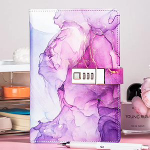 Contraseña única diario cuaderno privado A5 cuaderno diario de bloqueo personalizable forrado punteado A5 cuaderno con cerradura - Product Image 1