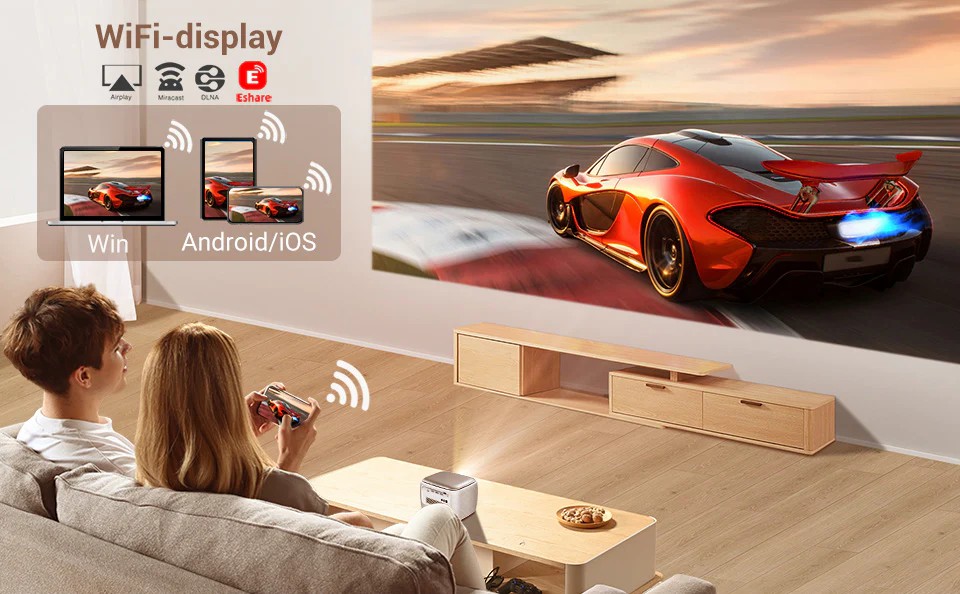 Flyin V8 750Ansi Lumen 1080p Проектор для домашнего кинотеатра Mini Smart Full Hd 4k Dlp Led