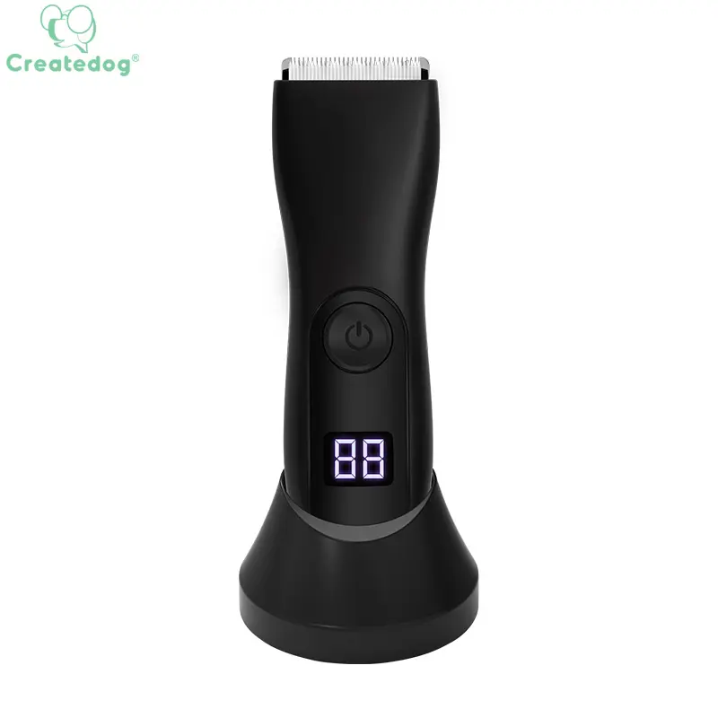 Createdog Coupe-cheveux sans fil Manscaping Aine Tondeuse Corps Rasage pour Hommes et Femmes Électrique IPX7 Coupe Céramique