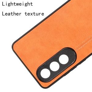 OnePlus Nord CE4 için sütür tasarım Retro PU deri telefon kılıfı/Oppo K12 mat arka kapak koruma kılıf için - Product Image 3