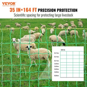Rete di recinzione elettrica, 35 "H X 164 ', recinzione in rete con pali e paletti a doppia punta, rete portatile - Product Image 4