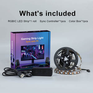 EMC Gaming Light PC Backlight Music Color Sync 5V USB RGBIC LED Strip Monitor Backlight for PC 24 - 34 Inch <strong>Computer</strong> - Product Image 3