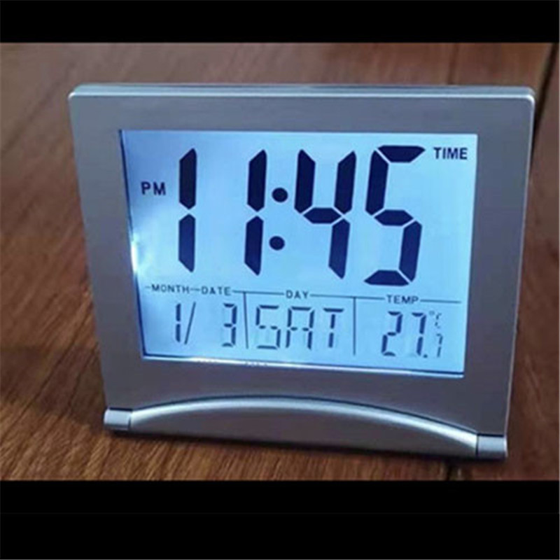 MT-033 Perpetual Calendar Electronic Clock with Light, Silver