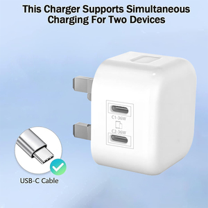 35w, çift süper hızlı şarj fişi, 35W GaN çift USB C fiş PD 3.0 duvar şarj güç adaptörü iPhone 15 Apple izle vb - Product Image 2