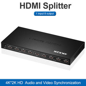 Divisor HDMI 1 entrada 8 salidas Calidad de imagen ultra clara Compatible con salida de video 3D 4K2K Incluye interruptor de alimentación