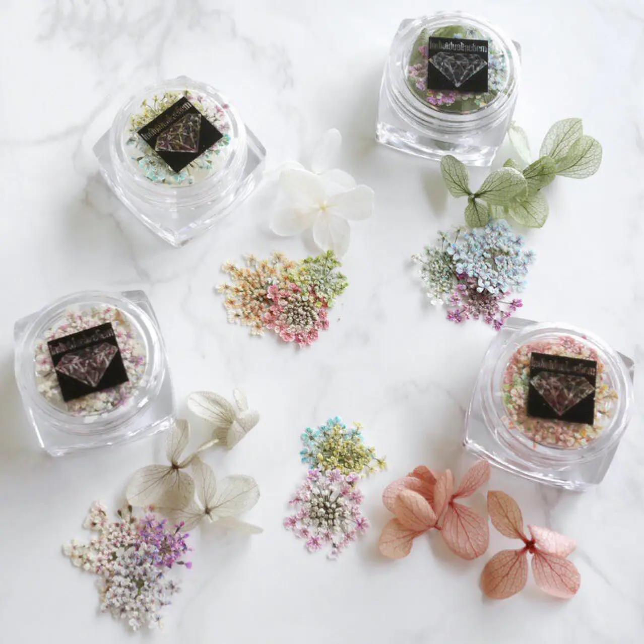 Mini arte de uñas mezcla de flores secas con la hortensia estilo japonés flor Real Natural para uñas arte joyería encantos flor belleza