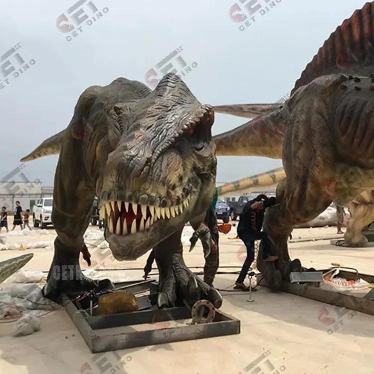 Robot de dinosaurio animatrónico gigante de alta simulación China, Parque Jurásico