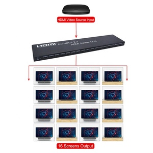 Divisor de 16 puertos HDMI 2,0, 1 entrada, 16 salidas, 3D, 4K, 60Hz, 1x16, 16 vías, HDMI, divisor de vídeo, 1 en 16 salidas, compatible con gestión Edid para TV