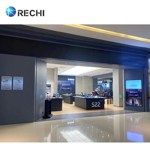 RECHI手机商店设计零售展示和商店固定装置现代木质展示柜台桌子和手机配件搁板单元 - Product Image 6