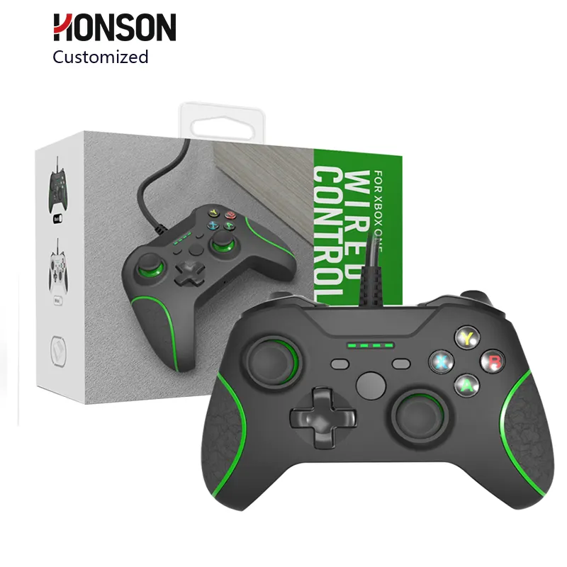 HONSON venta al por mayor controlador de joystick de juego con cable para XBOX ONE controlador GAMEPAD