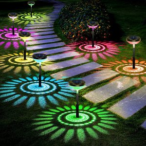 美丽明亮的发光二极管太阳能路径灯变色防水太阳能路径灯园林景观灯2包 - Product Image 1