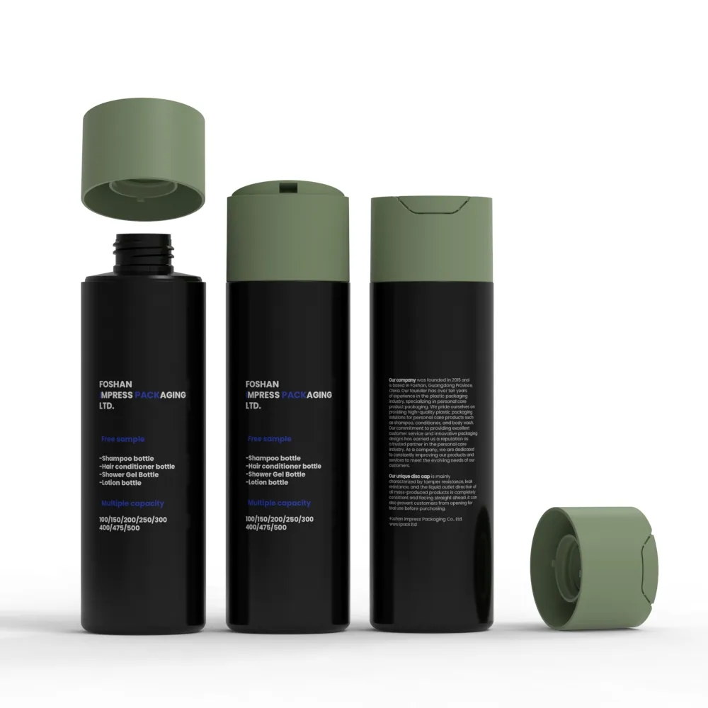 Offre Spéciale vide 200ml couleur personnalisée HDPE récipient en plastique shampooing disque capuchon supérieur cheveux Gel Lotion bouteilles