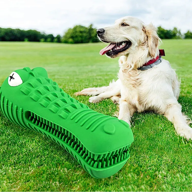 Venta caliente Ecológico Goma Squeaky Pet Toy Limpieza de dientes Durable Suave Interactivo Perro Masticar Juguetes