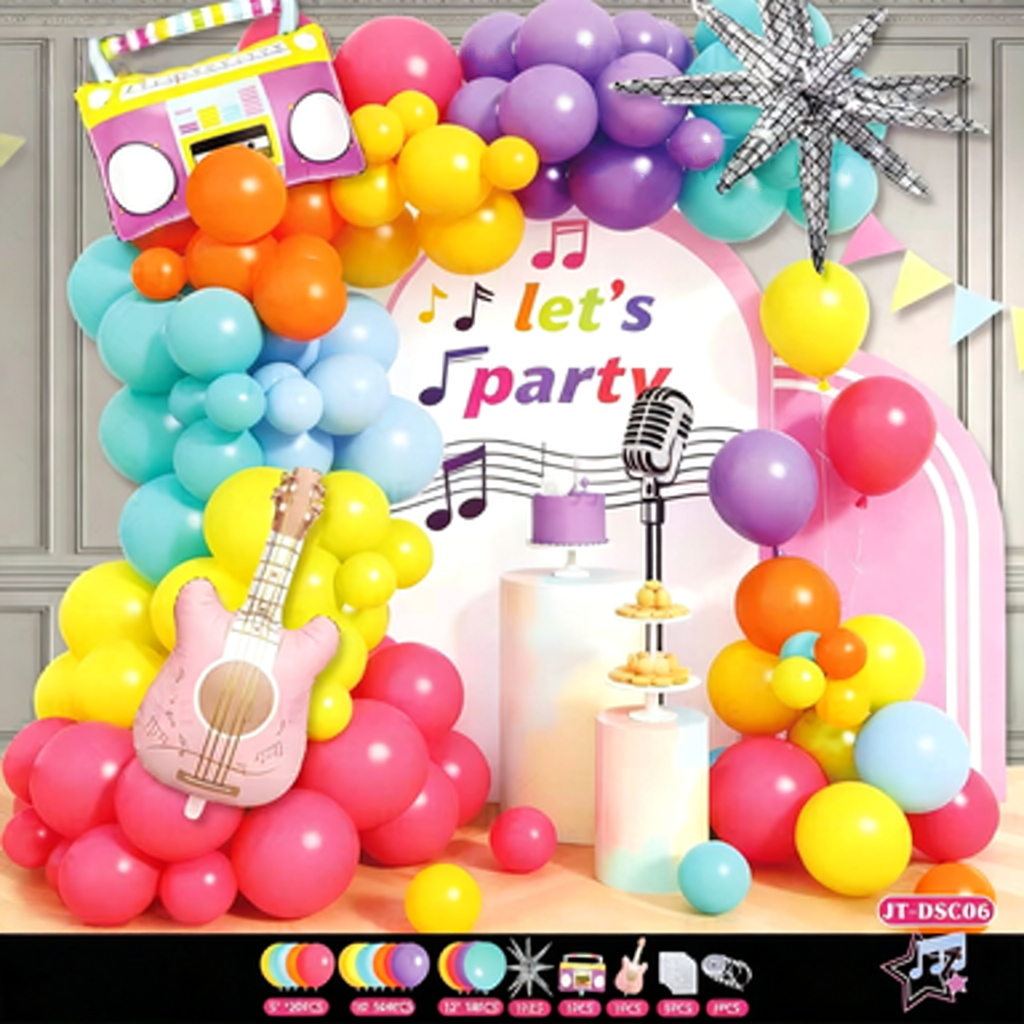JT-DSC06 Music Set-Papercard Package-Glue Dot-Balloon Chain