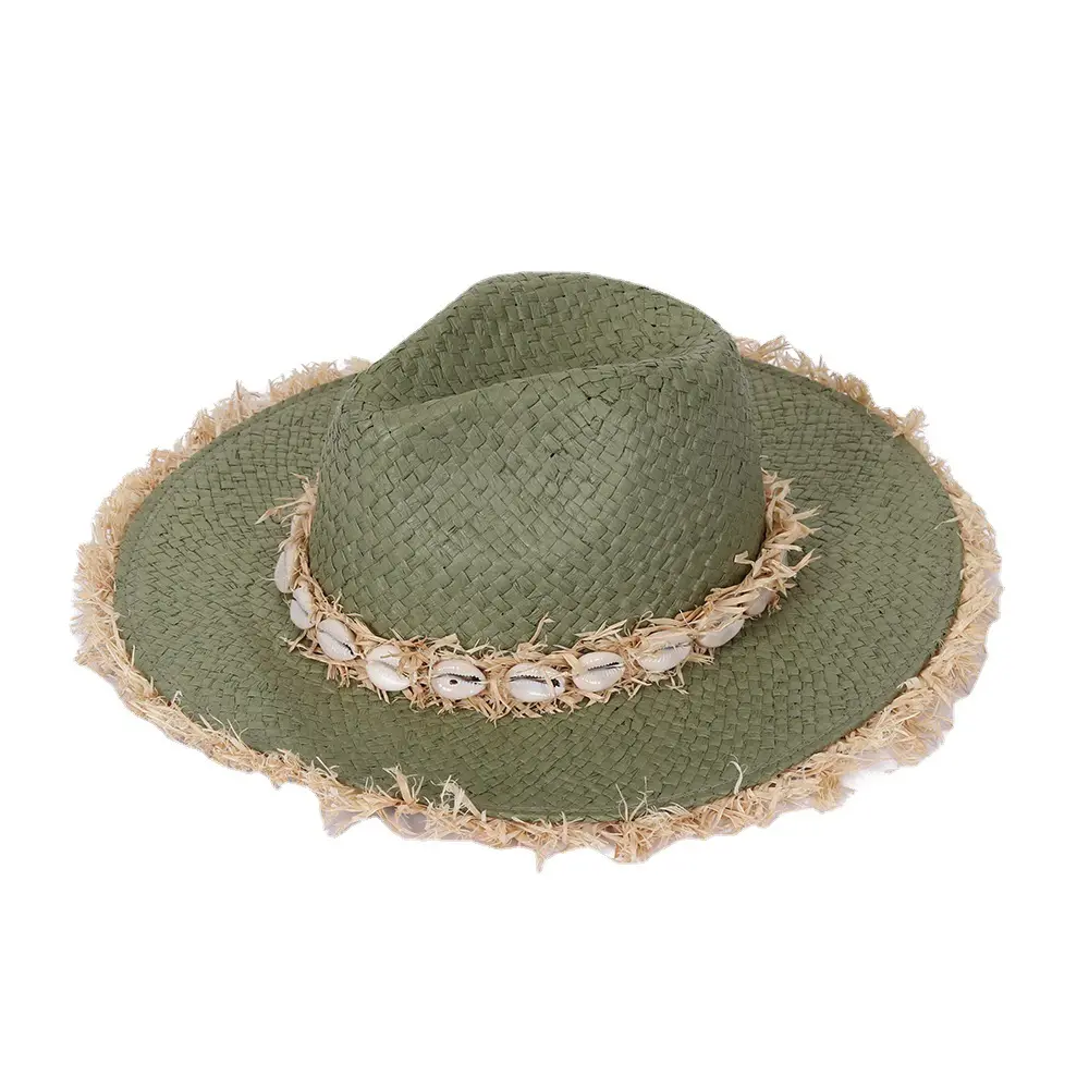 Nueva moda al aire libre plegable de lujo de ala ancha de verano para mujer sombrero de Sol de ala ancha protector solar playa sombreros de paja de ala grande