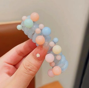 Bola de color caramelo línea telefónica lazo para el cabello banda de goma perla de alta elasticidad para niños - Product Image 3