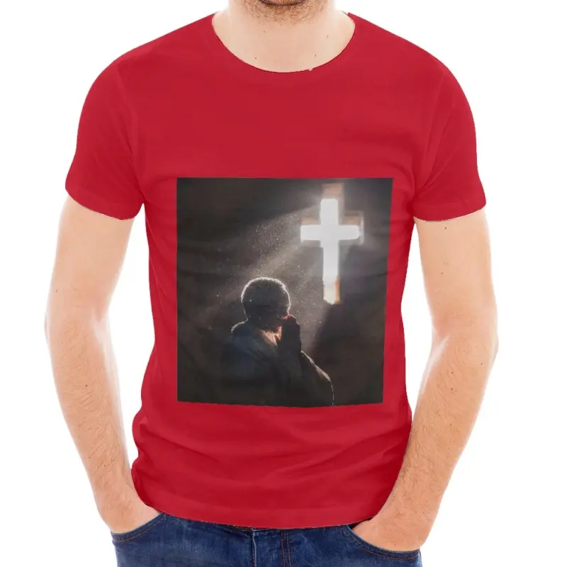 Fotografía clásica Oración Ropa cristiana Camiseta con estampado de hojas Religión verdadera Camisa impresa en 3D de Jesús/FE de alta calidad