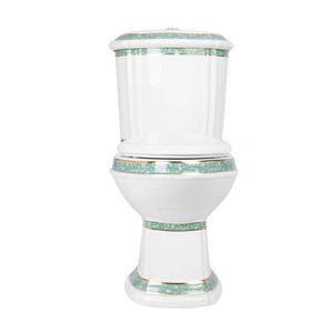 Cupc lüks banyo yeşil ve altın 0.8/1.6 gpf çift floş yüksek kaliteli vitreous çin iki parçalı tuvalet yavaş yakın koltuk ile - Product Image 6