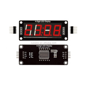Modulo orologio a tubo digitale a 7 segmenti a 4 cifre da 0.56 pollici doppio punto blu giallo bianco verde rosso Display a LED TM1637 - Product Image 1