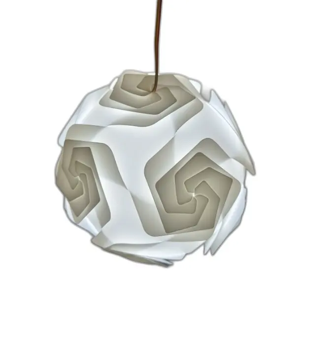 Paralume a sfera in PVC moderno con luci a sospensione a soffitto a emissione bianca copri paralume con Puzzle IQ per decorazioni per la casa