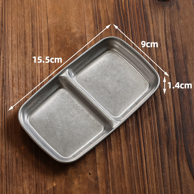 9x15.5cm double-compartment square dish (retro style)