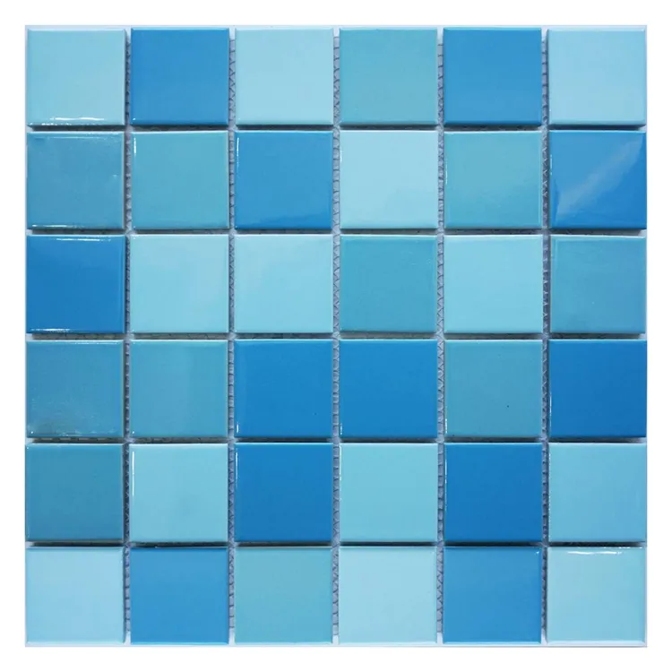 Lucido Porcellana 48X48 Piazza Della Miscela di Blu Mosaici di Ceramica Mattonelle della Piscina