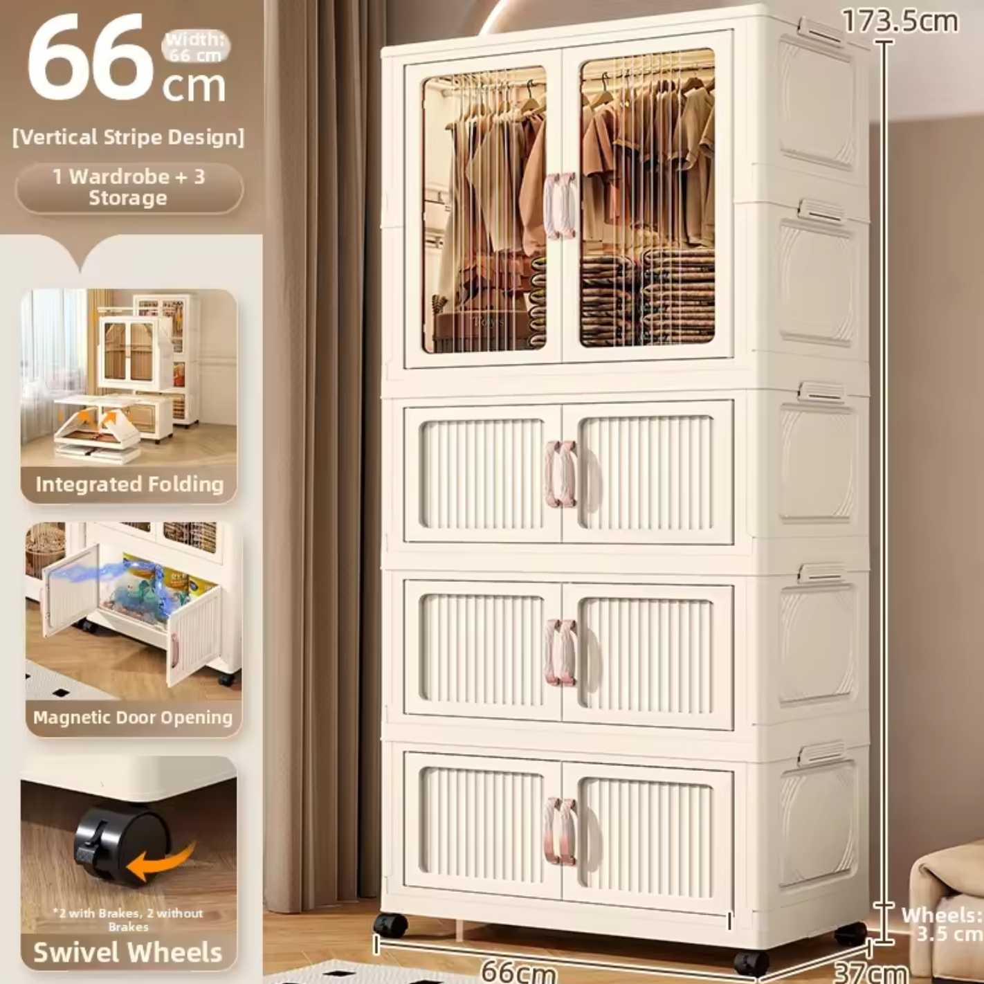 66- (stripes s)1+3(cream)