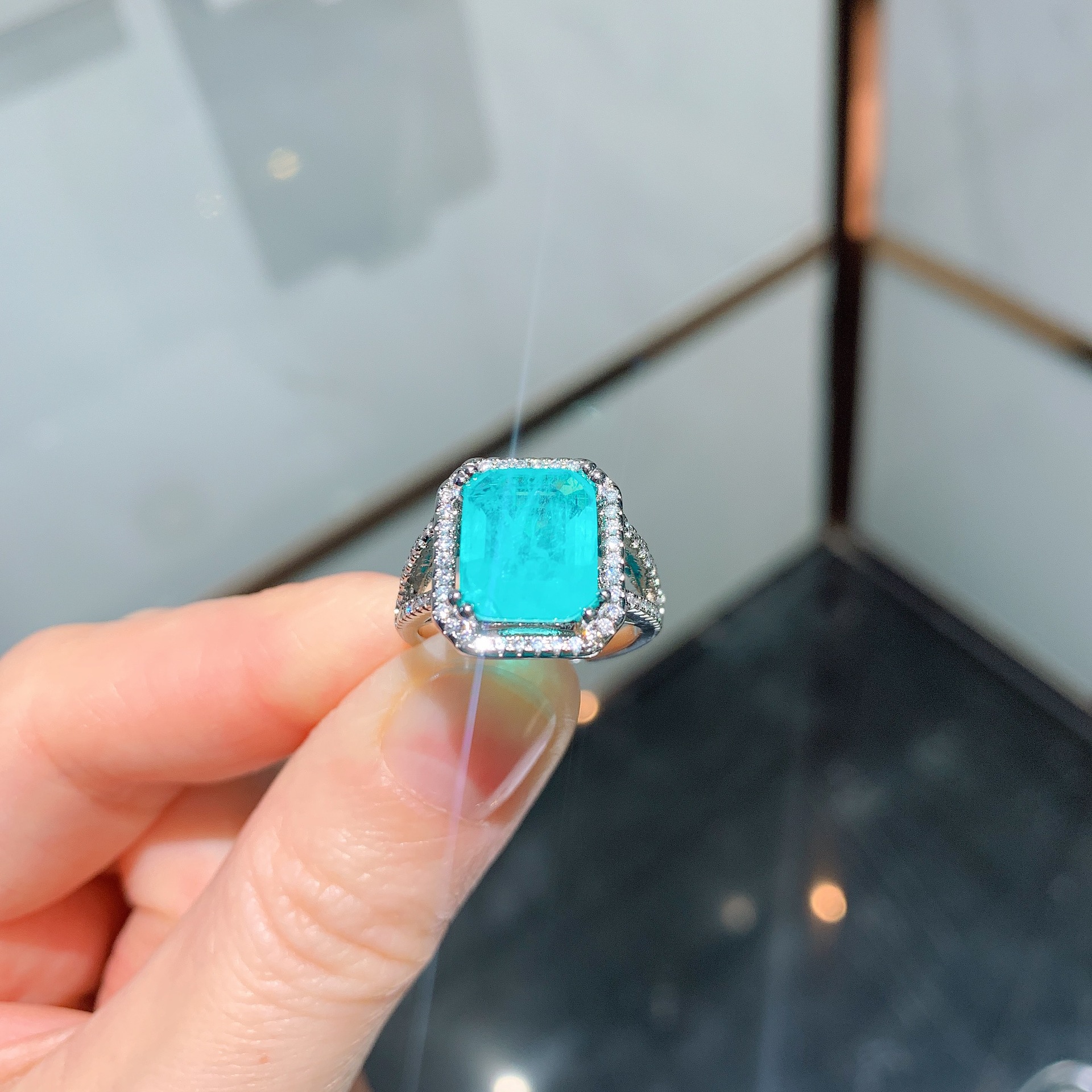 Bague bleu lac