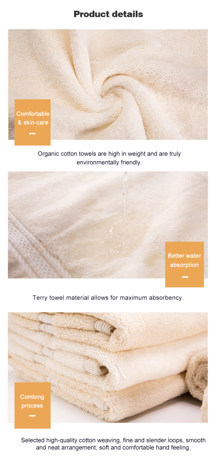Organic cotton wholesale manufacturer buy hotel thick 100% cotton hotel customise towel set